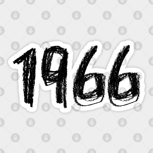 1966 Birthday, Birth Year 1966, Born in 1966 Sticker by badlydrawnbabe